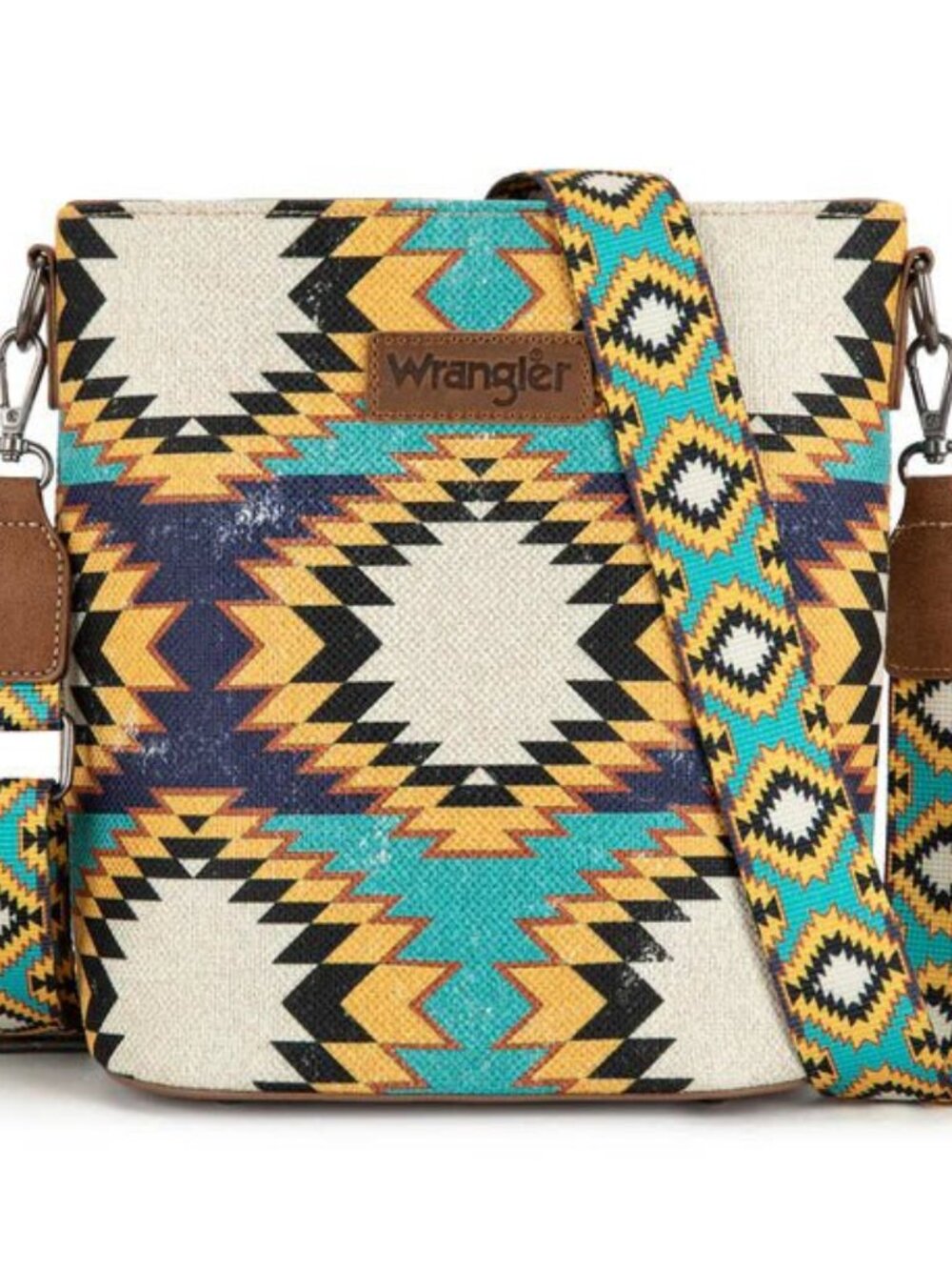 Wrangler Aztec Pattern Shoulder Bag with Adjustable Strap